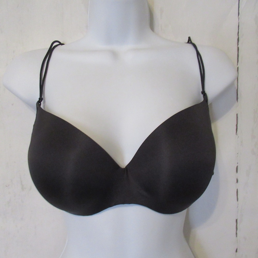 New Skims Bra 34DDD Black Onyx Lightly Lined Plunge Wireless Form‎ Micro Strap